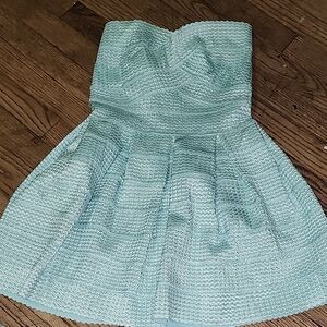 Elegant Strapless Textured Dress in Mint